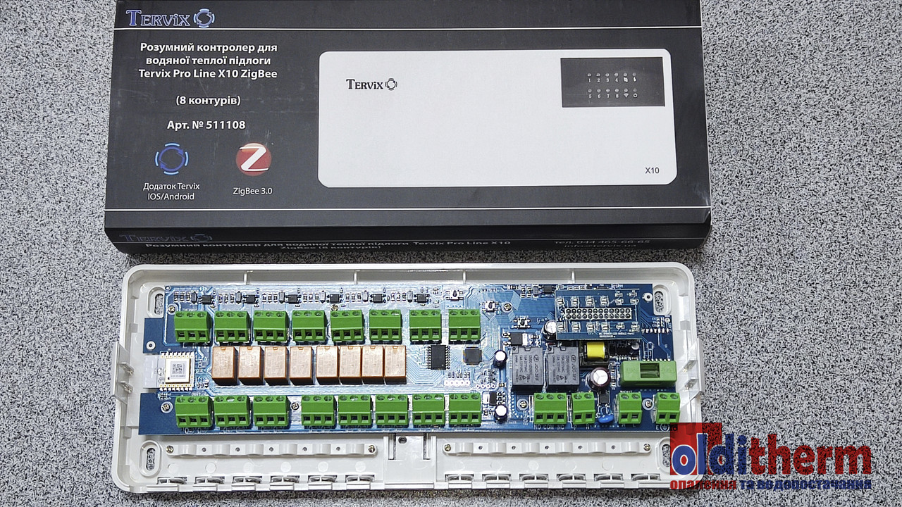 Умный контроллер для водяного теплого пола Tervix Pro Line X10 ZigBee (8 контуров) - фото 7 - id-p1941600210
