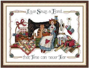 Набір для вишивання за нанесеною на канву схемою "Love Sews a Band". AIDA 14CT printed 42*33 см, фото 1