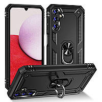 Протиударний чохол для Samsung Galaxy A35 5g чорний з кільцем підставкою