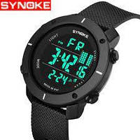 Годинники чоловічі водонепронецаемые Synoke чорні електронні, цифрові чоловічі годинники з датою будильником