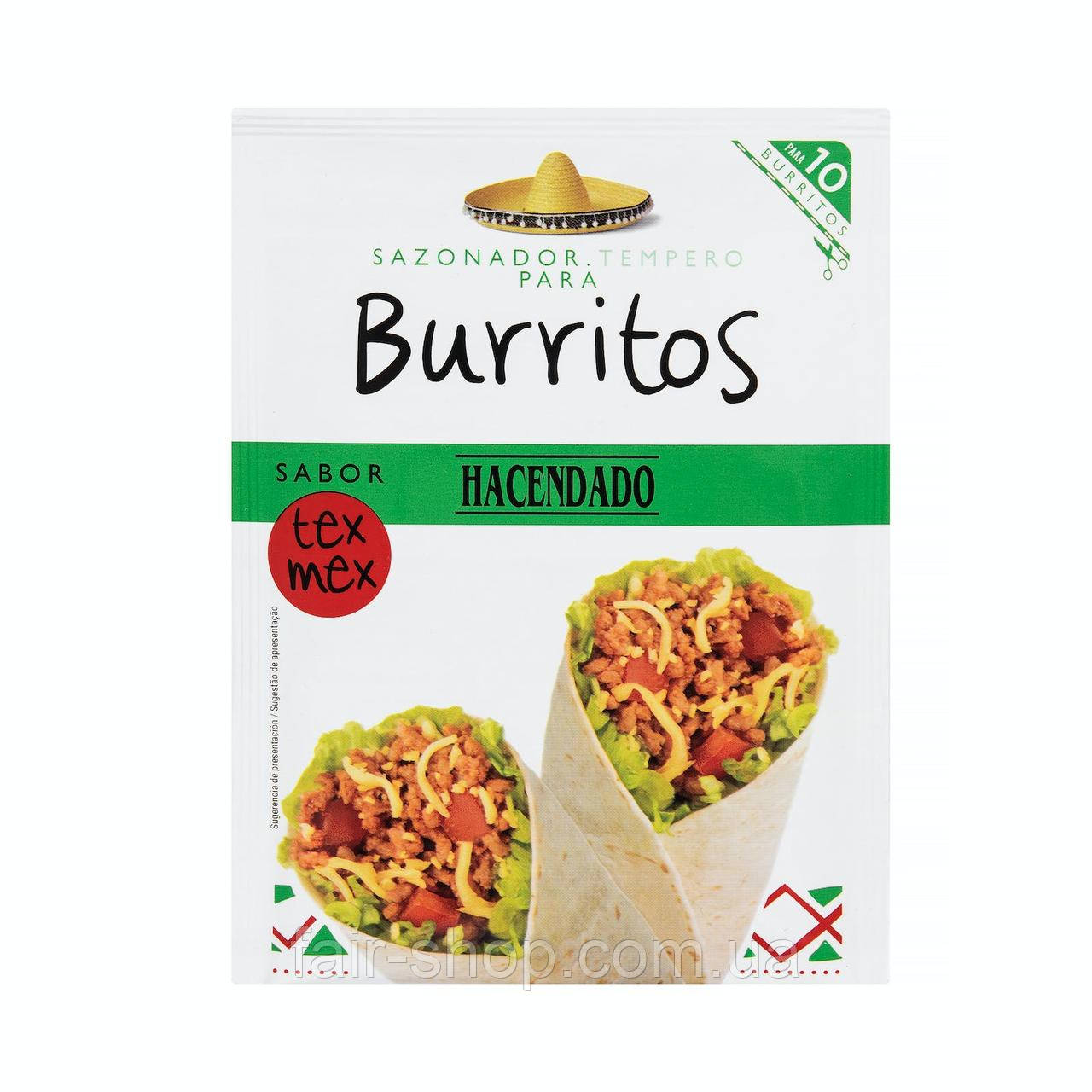 Спеції Hacendado Burrito seasoning mix Hacendado, 40 гр., оригінал. Доставка з США/ЄС протягом 14 днів, фото 1