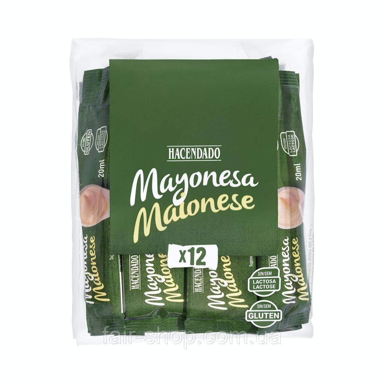 Майонез Hacendado Mayonnaise in individual sachets Hacendado, 12x20 мл., оригінал. Доставка з США/ЄС протягом 14 днів, фото 1