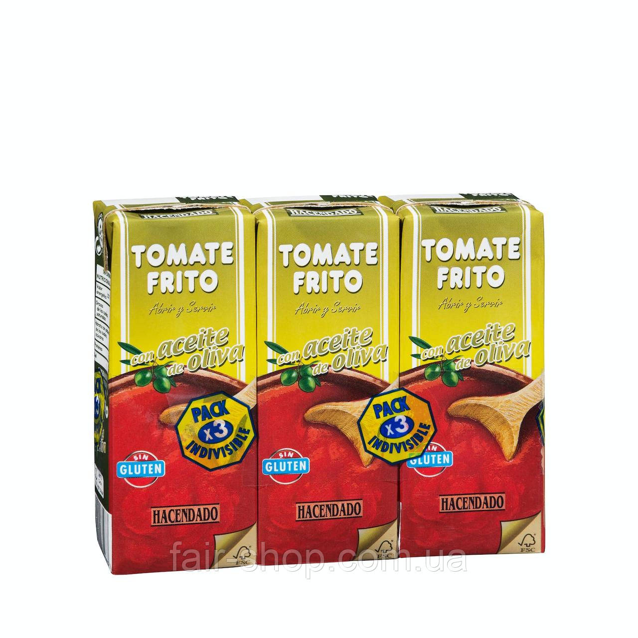 Томатна паста Hacendado Fried tomato with olive oil Hacendado, 3x210 гр., оригінал. Доставка з США/ЄС протягом 14 днів, фото 1
