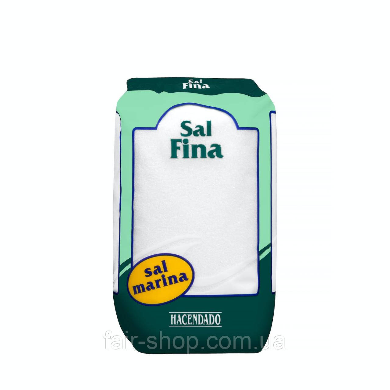 Сіль Hacendado Fine salt Hacendado, 1000 гр., оригінал. Доставка з США/ЄС протягом 14 днів, фото 1