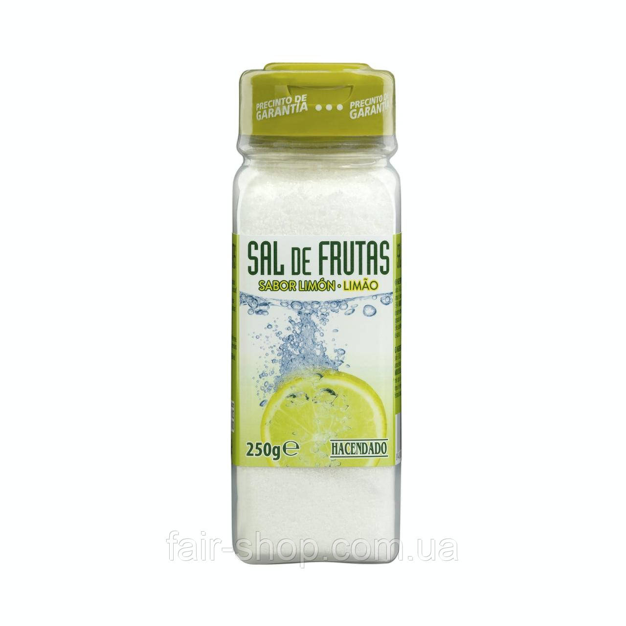 Сіль Hacendado Lemon flavour fruit salt Hacendado, 250 гр., оригінал. Доставка з США/ЄС протягом 14 днів, фото 1