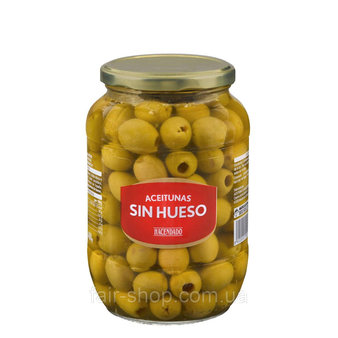 Оливки Hacendado Pitted manzanilla olives Hacendado, 835 гр., оригінал. Доставка з США/ЄС протягом 14 днів, фото 1