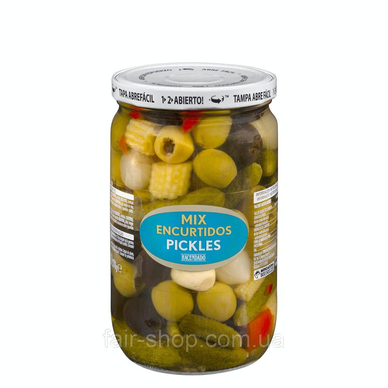Соління Hacendado Mix pickles Hacendado, 670 гр., оригінал. Доставка з США/ЄС протягом 14 днів, фото 1