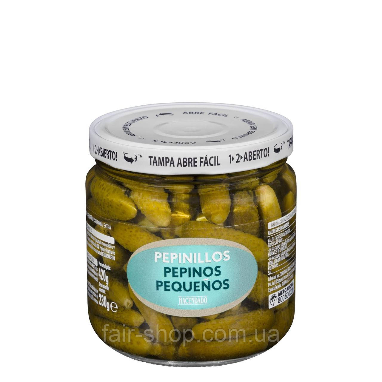 Соління Hacendado Anchovy-flavoured gherkins in vinegar Hacendado, 420 гр., оригінал. Доставка з США/ЄС протягом 14 днів, фото 1