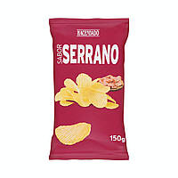 Чипсы Hacendado Wavy serrano ham flavoured potato crisps Hacendado, 150 гр. Доставка з США від 14 днів -