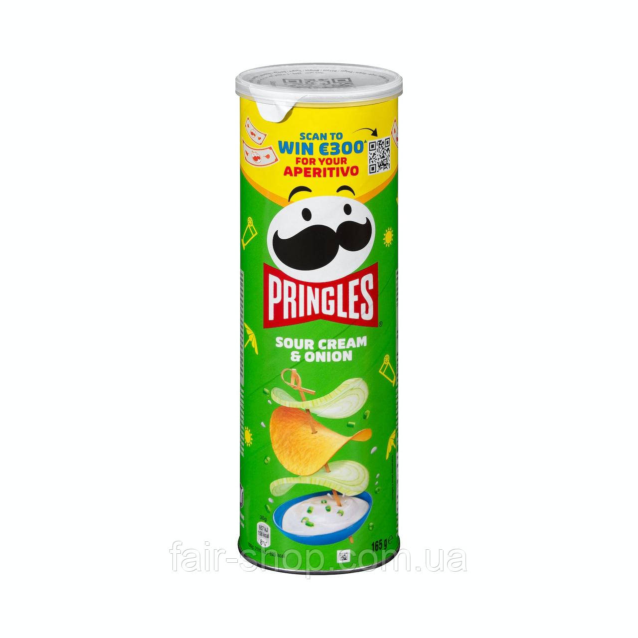 Снекі Pringles Sour cream and onion potato snack Pringles, 165 гр., оригінал. Доставка з США/ЄС протягом 14 днів, фото 1