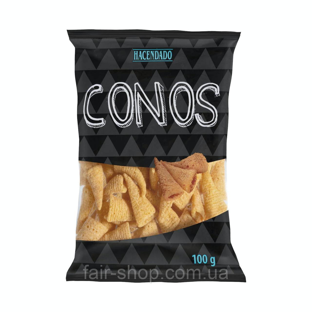 Снекі Hacendado Bacon and cheese flavour cones Hacendado, 100 гр., оригінал. Доставка з США/ЄС протягом 14 днів, фото 1