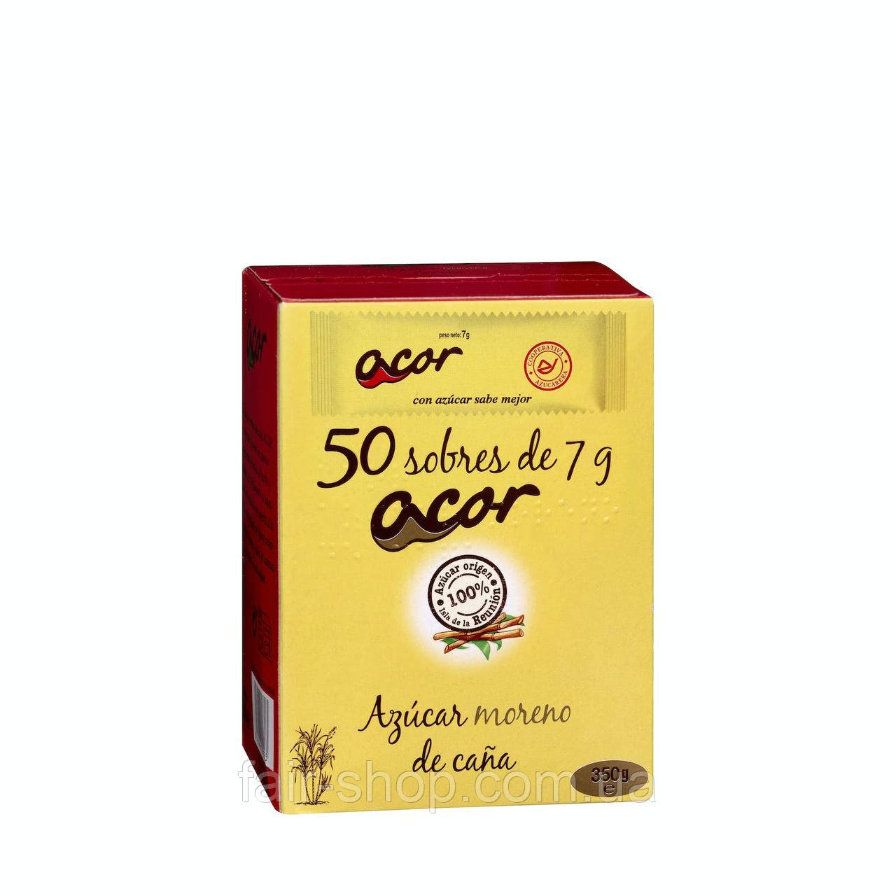 Цукор Acor Brown cane sugar in sachets Acor, 350 гр., оригінал. Доставка з США/ЄС протягом 14 днів, фото 1