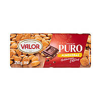 Шоколад Valor Pure chocolate with whole almonds Valor, 250 гр., оригінал. Доставка від 14 днів