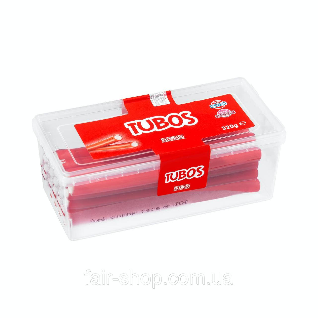 Цукерки Hacendado Filled strawberry candy tubes Hacendado, 320 гр., оригінал. Доставка з США/ЄС протягом 14 днів, фото 1