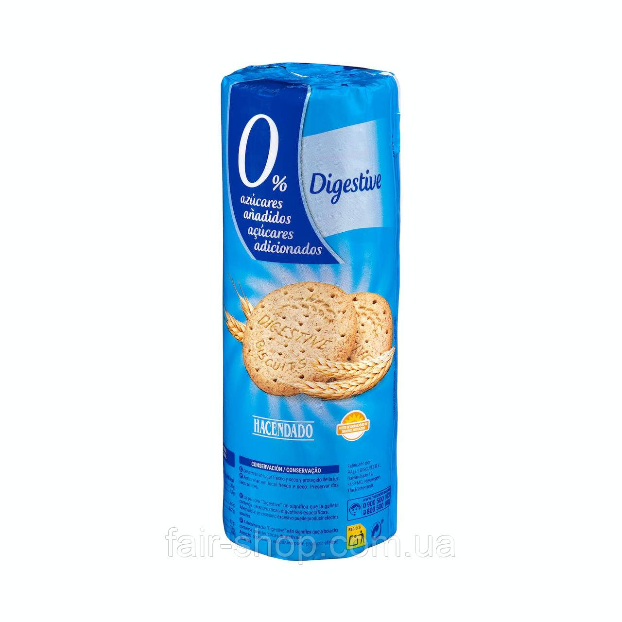 Печиво Hacendado Digestive biscuits with no added sugar Hacendado, 400 гр., оригінал. Доставка з США/ЄС протягом 14 днів, фото 1