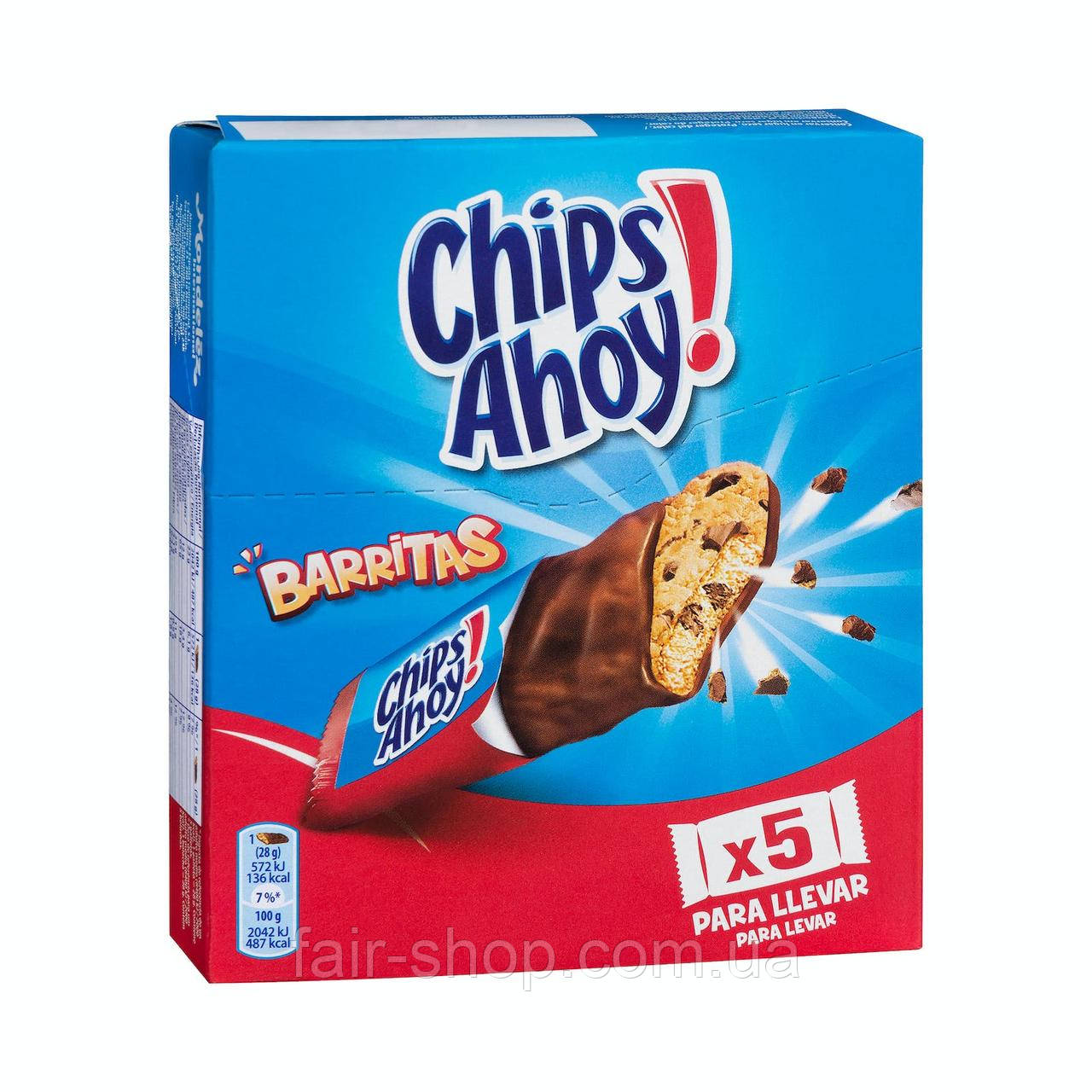 Печиво Chips Ahoy Cookie bars Chips Ahoy, 140 гр., оригінал. Доставка з США/ЄС протягом 14 днів, фото 1