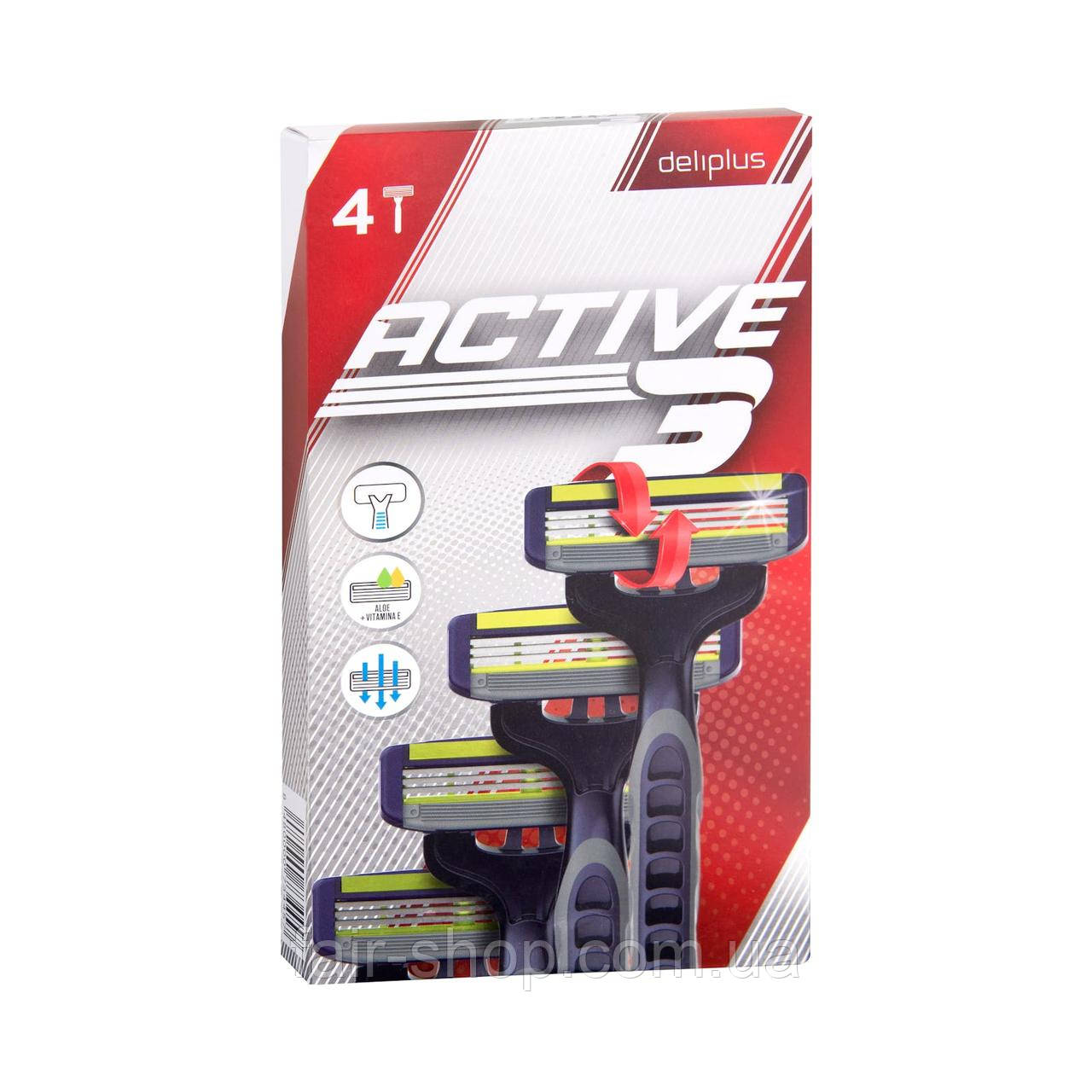 Бритва Deliplus Active 3 disposable razor 3 blades Deliplus, оригінал. Доставка з США/ЄС протягом 14 днів, фото 1