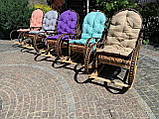 Крісло гойдалка плетена «Темна з м'якою подушкою, фото 2