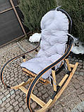 Крісло гойдалка плетена «Темна з м'якою подушкою, фото 5