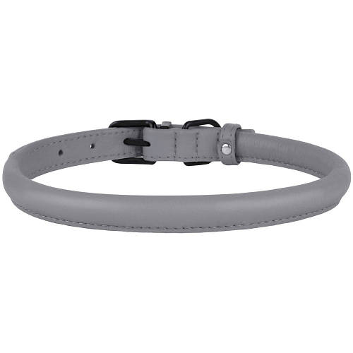 Ошейник кожаный для собаки круглый BronzeDog Premium с Металлической ...