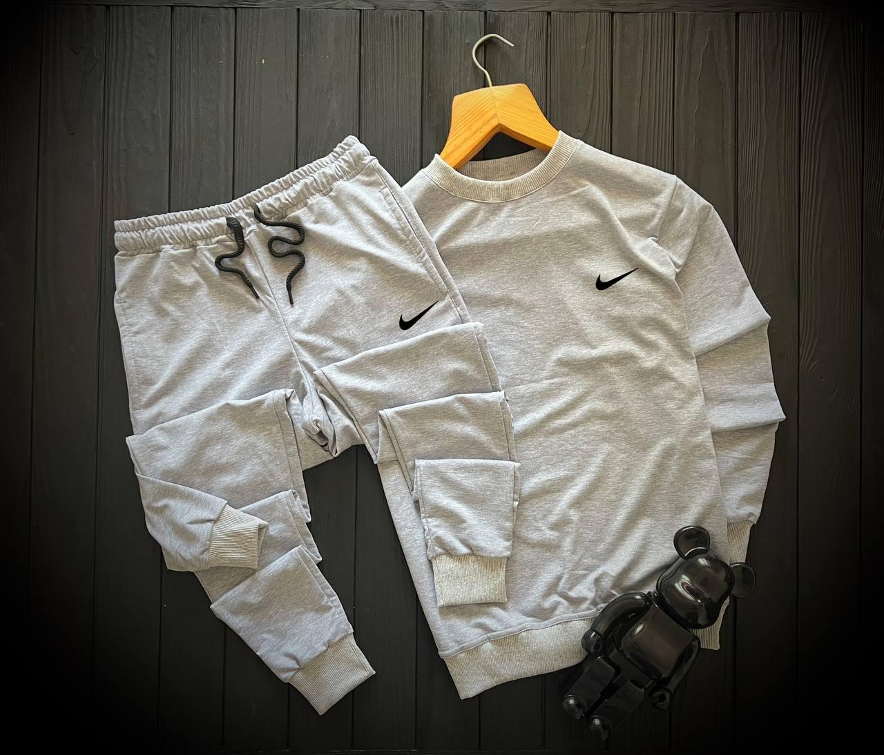 Спортивний костюм Nike чоловічий осінній весняний сірий трикотажний найк світшот штани весна осінь