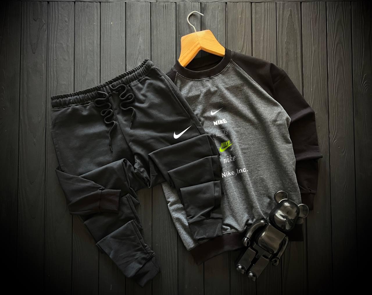 Чоловічий спортивний костюм Nike Ink осінній весняний трикотажний кофта штани весна осінь найк темно-сірий