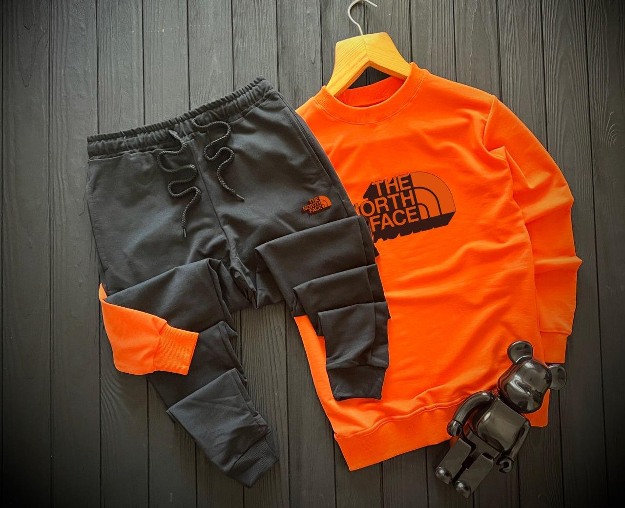 Спортивний костюм чоловічий The North Face осінній весняний помаранчевий кофта штани зе норт фейс весна осінь