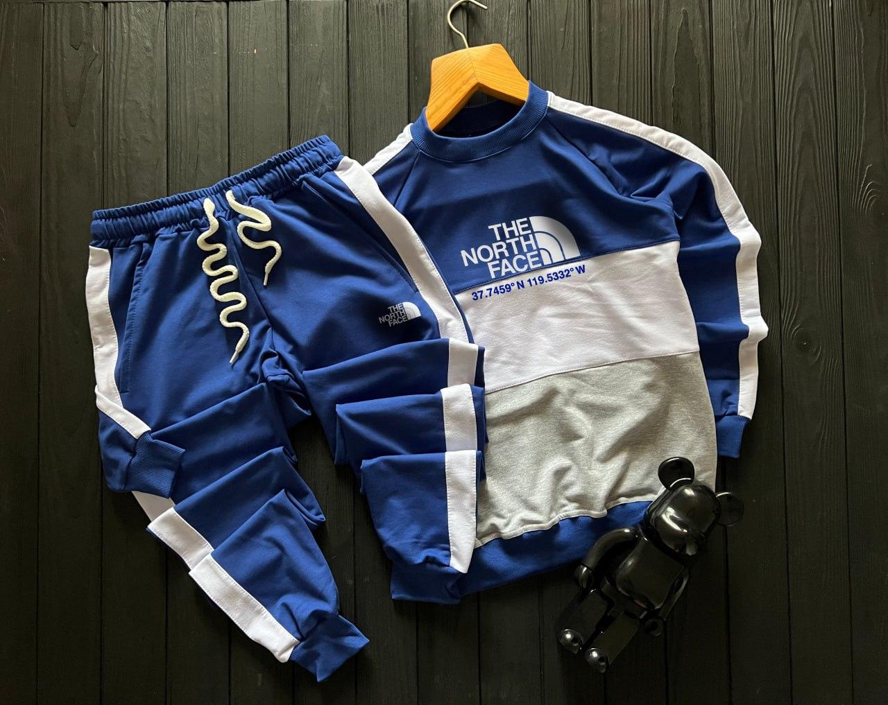 Спортивний костюм чоловічий The North Face осінній весняний синій кофта штани зе норт фейс весна осінь