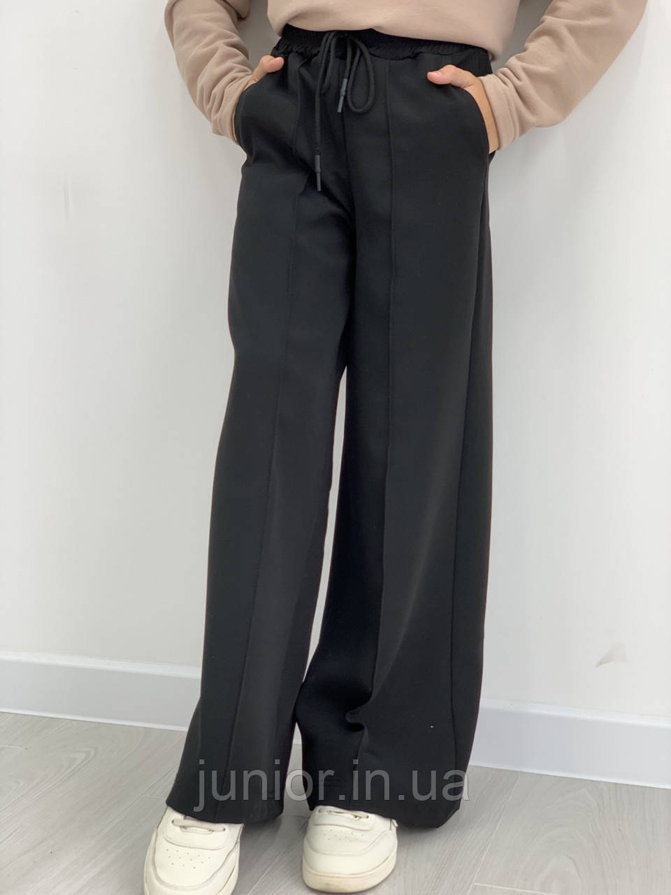 Модні чорні штани палаццо для дівчинки (134-158р) 140