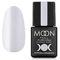 Кольорова база Moon Ful Rubber Base Aurora No2008 ніжно-бузкова з дрібним шимером, 8 мл.