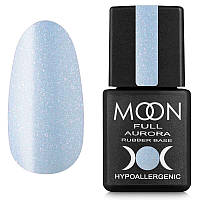 Кольорова база Moon Ful Rubber Base Aurora No2009 блакитна з дрібним шимером, 8 мл.