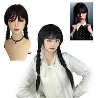 Перука карнавальний чорний Венсдей