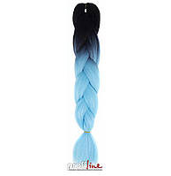 Канекалон омбре 60 см 100 г двухцветный черно-голубой