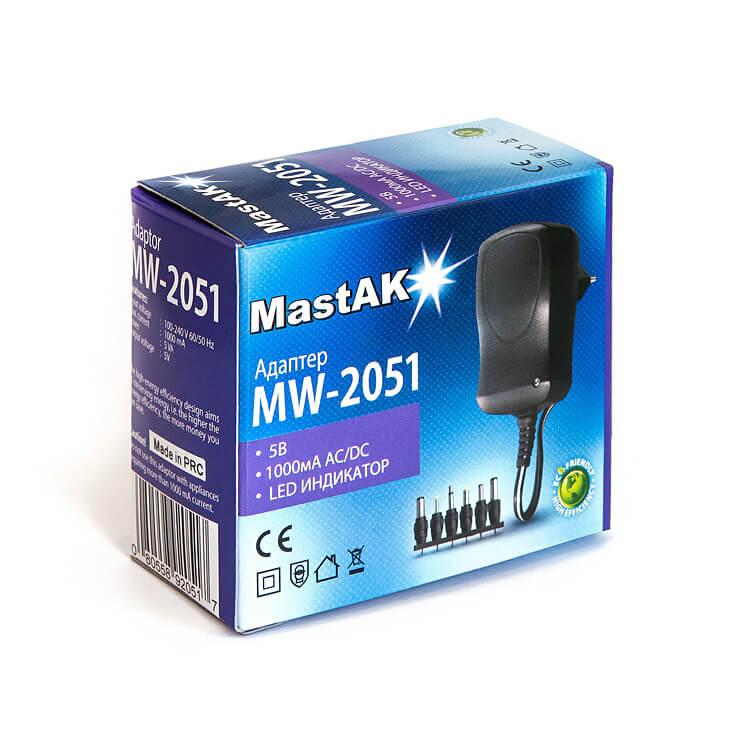 Універсальний блок живлення MastAK MW-2051 з 220 V на 5 V 1000 mAh + набір перехідників