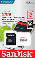 Карта памяти SanDisk micro SDHC 16Gb Ultra Class 10