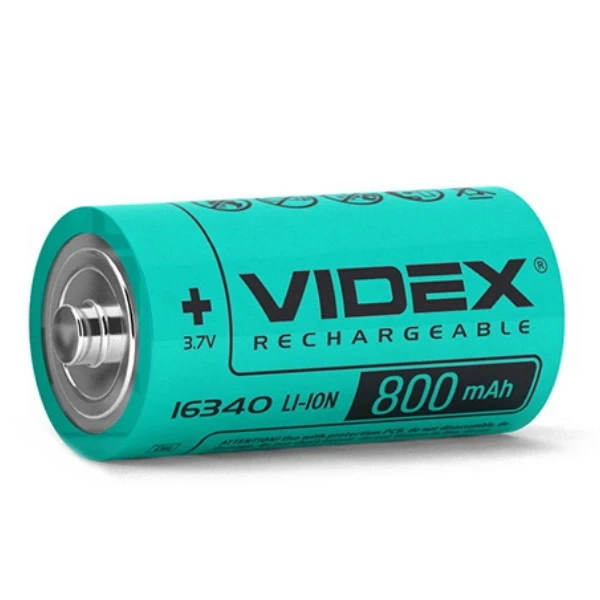 Акумулятор VIDEX 16340 Li-ion 3,7V 800 mAh з клемним виступом