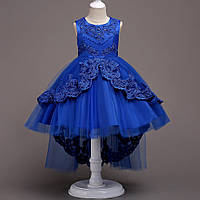 Праздничное детское платье Валери синее р.110-150 см