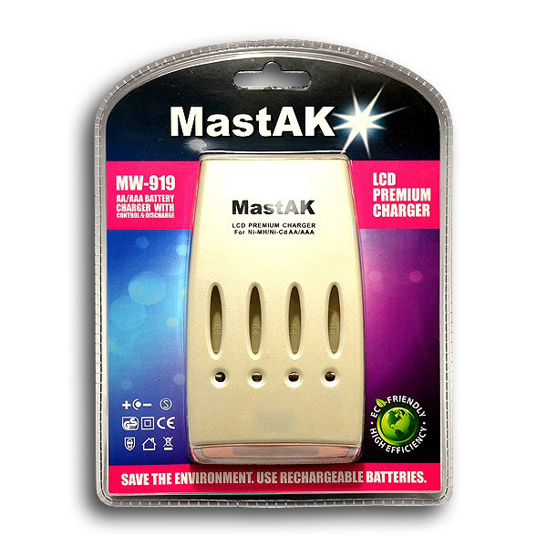 Зарядний пристрій MastAK MW-919 (1/4, AA800mAh, AAA400mAh)