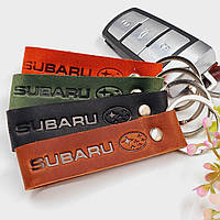Брелок SUBARU, Кожаный брелок для ключей авто субару, Автобрелок для ключей кожа топ