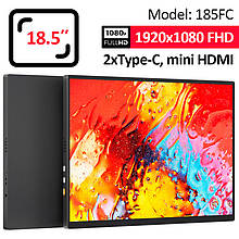 Монітор портативний 185FC / 18.5'' / IPS / 1920x1080 / Type-C / HDMI / jack 3.5 мм / другий екран