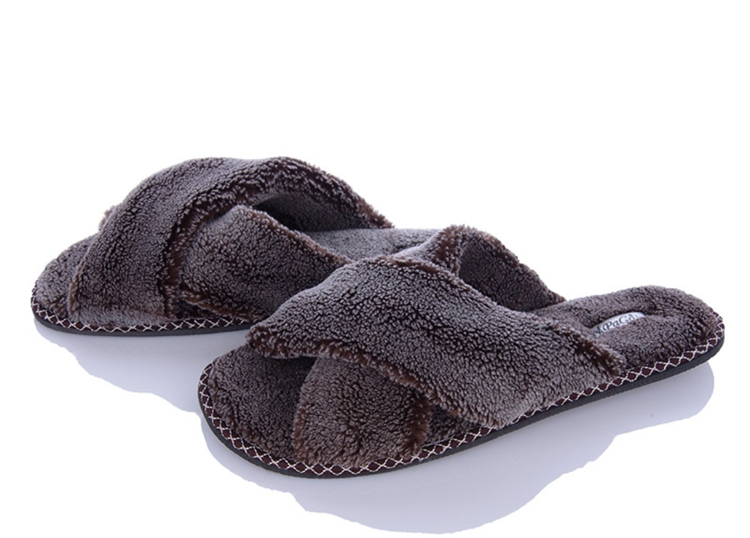 Чоловічі відкриті домашні тапочки коричневі ТМ "PaGo" - комфорт і стиль для вашого дому, фото 1