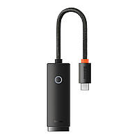 Проводной сетевой адаптер Baseus Lite USB Type C - разъем RJ45 LAN 100 Мбит/с Black (WKQX000201)