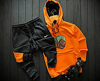 Спортивный костюм Nike Cash Money мужской весна осень оранжевый Комплект Найк Худи + Штаны осенний весенний