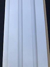 Стінова декоративна рейкова панель МДФ. Колір: Цемент Білий. Розміри однієї панелі: 2800 мм x 117 мм, фото 3