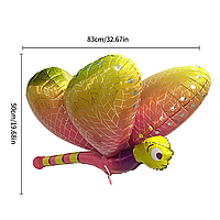 Фольгированный шарик КНР (60х60 см) Бабочка стрекоза с желтыми крыльями 3D