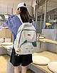 Рюкзак у корейському стилі у формі кота з вушками з брелоком водонепроникний для ноутбука навчання школи Білий, фото 7