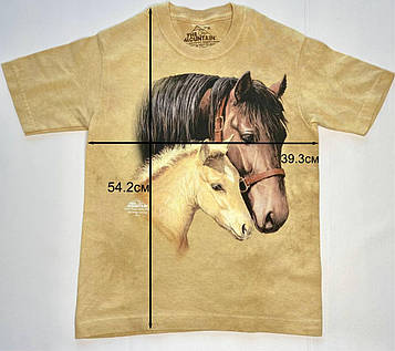 Дитяча футболка The Mountain з двома кіньми — розмір 39*54 см, США