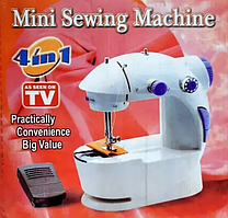 Міні швейна машинка 4 в 1 з блоком живлення Mini Sewing Machine SM-201