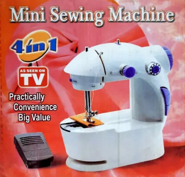 Мини швейная машинка 4 в 1 с блоком питания Mini Sewing Machine SM-201 - фото 1 - id-p653067757