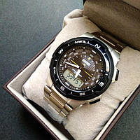 Модний годинник Skmei Marshal Спортивний Водостійкий Стильний Часы для мужчины Минеральное стекло Серебристый